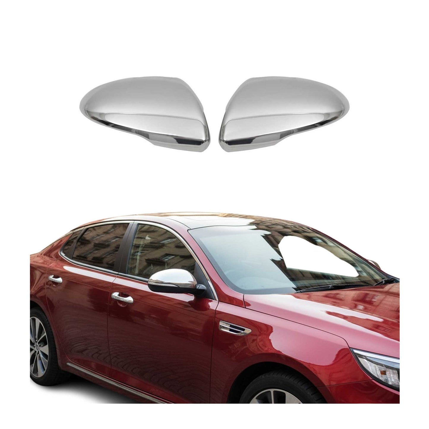 2016-2020 Kia Optima Side Mirror Cover Caps Stainless Steel Silver 2 Pcs
