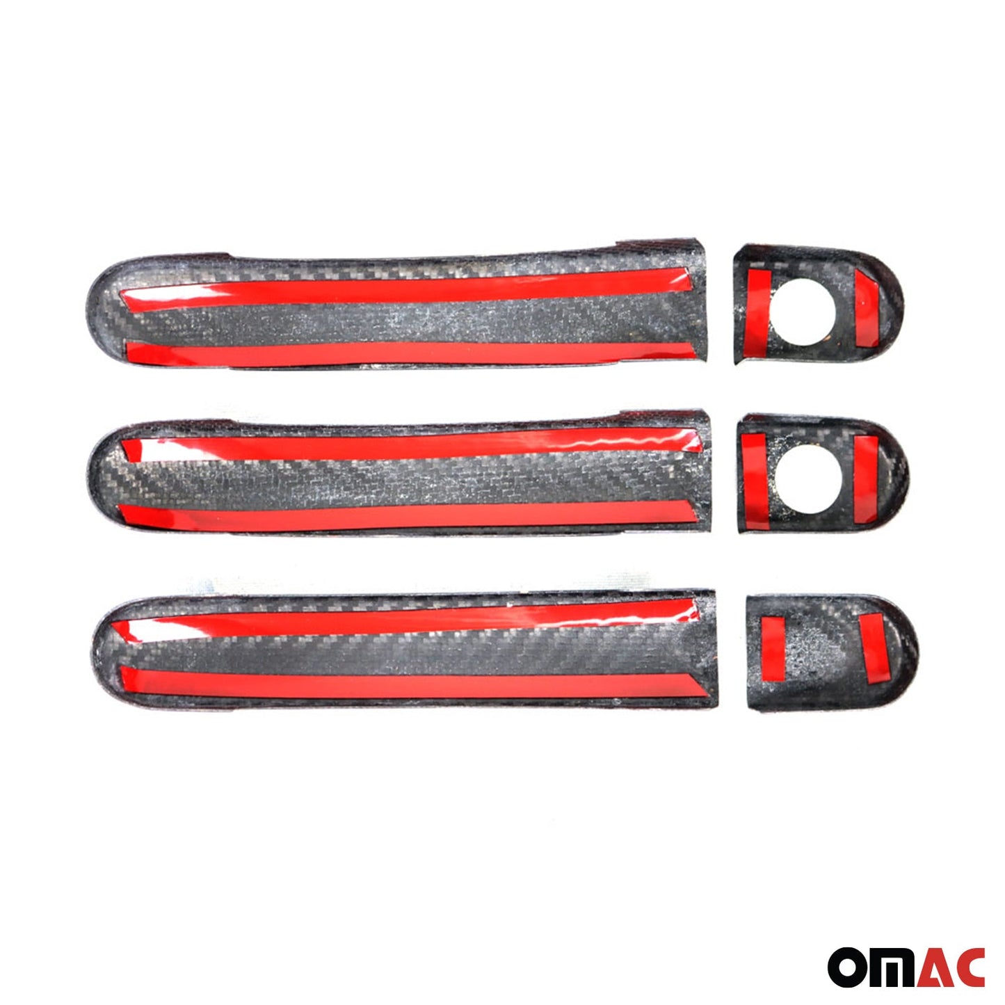 OMAC Door Handle Cover for VW T5 Transporter 2003-2015 Carbon Fiber 6Pcs 2 Key Hole 7522049C