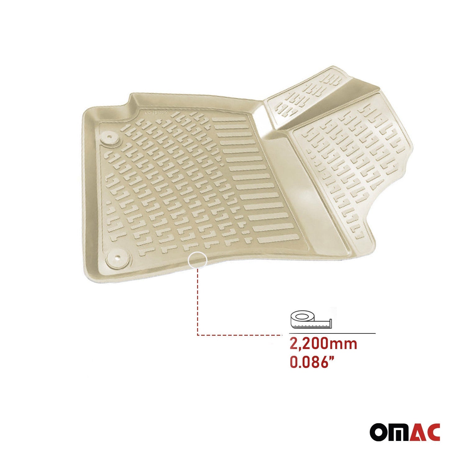 2019-2025 Toyota Corolla Sedan Floor Mats Liners Full Set All Weather Beige