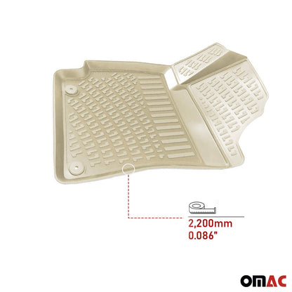 2019-2025 Toyota Corolla Sedan Floor Mats Liners Full Set All Weather Beige