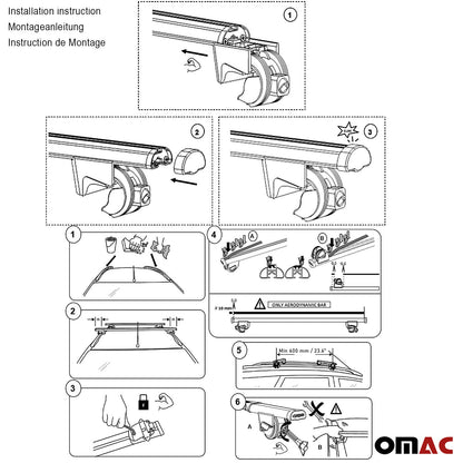 2018-2021 Mercedes X Class W470 DoubleCab Roof Rack Cross Bars Silver