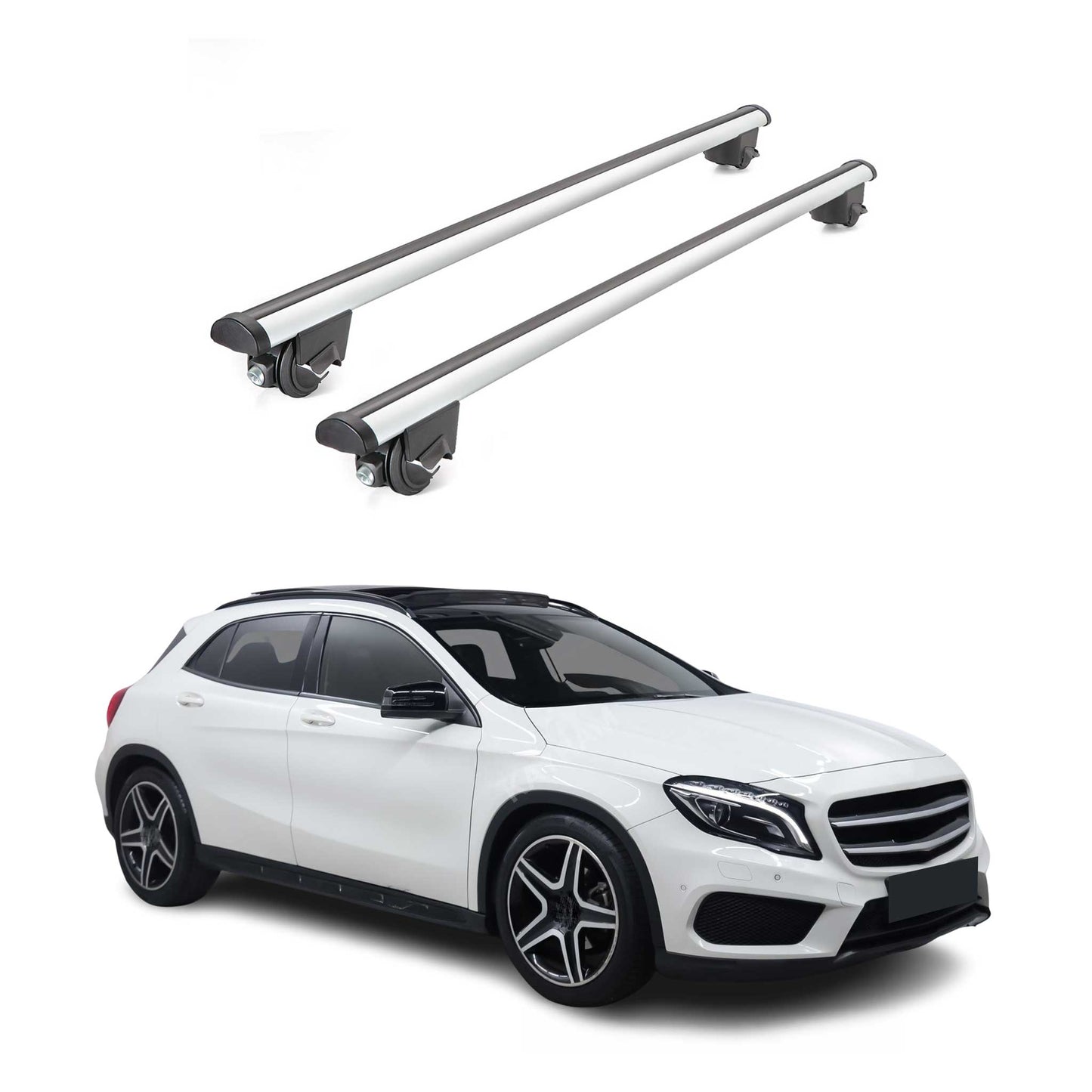 2015-2019 Mercedes GLA Class X156 Roof Rack Cross Bars Silver