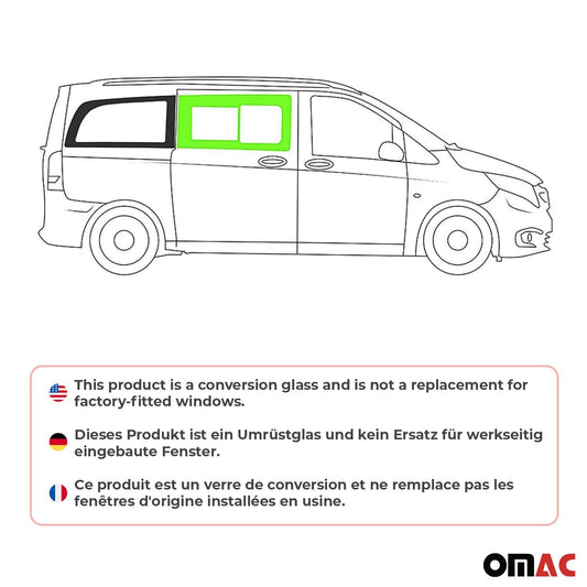 2016-2024 Mercedes Metris L2 L3 Sliding Window Glass Front Right Side Black