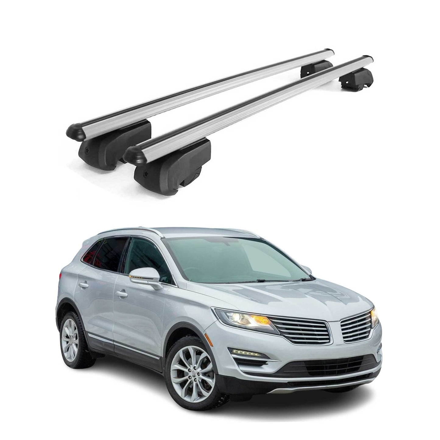 2015-2019 Lincoln MKC Roof Rack Cross Bars Silver