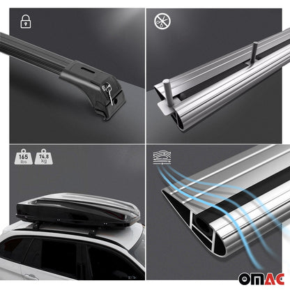 OMAC Roof Rack Cross Bars Aluminum for Lexus NX 2015-2021 Gray 2Pcs '4306923