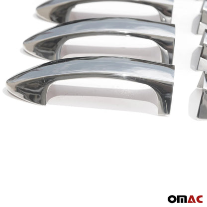 OMAC Car Door Handle Cover Protector for Ford Fiesta 2011-2019 Steel Chrome 8 Pcs 2614041