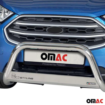 OMAC Bull Bar Push Front Bumper Grille for Ford EcoSport 2018-2022 Silver 1 Pc 2630MSBB071