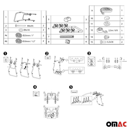 OMAC 3 Bike Rack Trunk Mount Bicycle Carrier Durable Steel Car Truck SUV 123800000