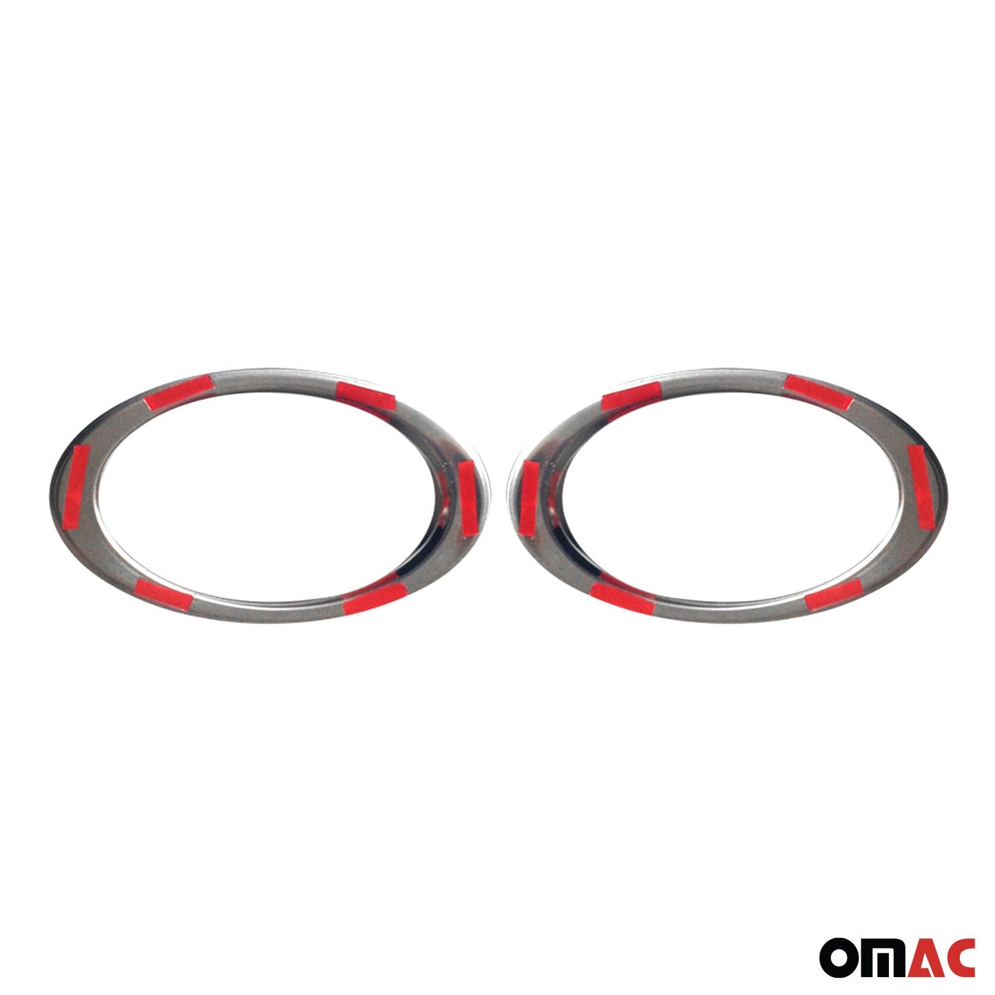 OMAC Fog Light Lamp Bezel Cover for VW T5 Transporter 2010-2015 Steel Silver 2 Pcs 7530103