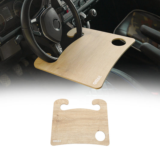 Car Steering Wheel Tray Desk Wooden Handy Food Work Table Laptop Cup Holder
