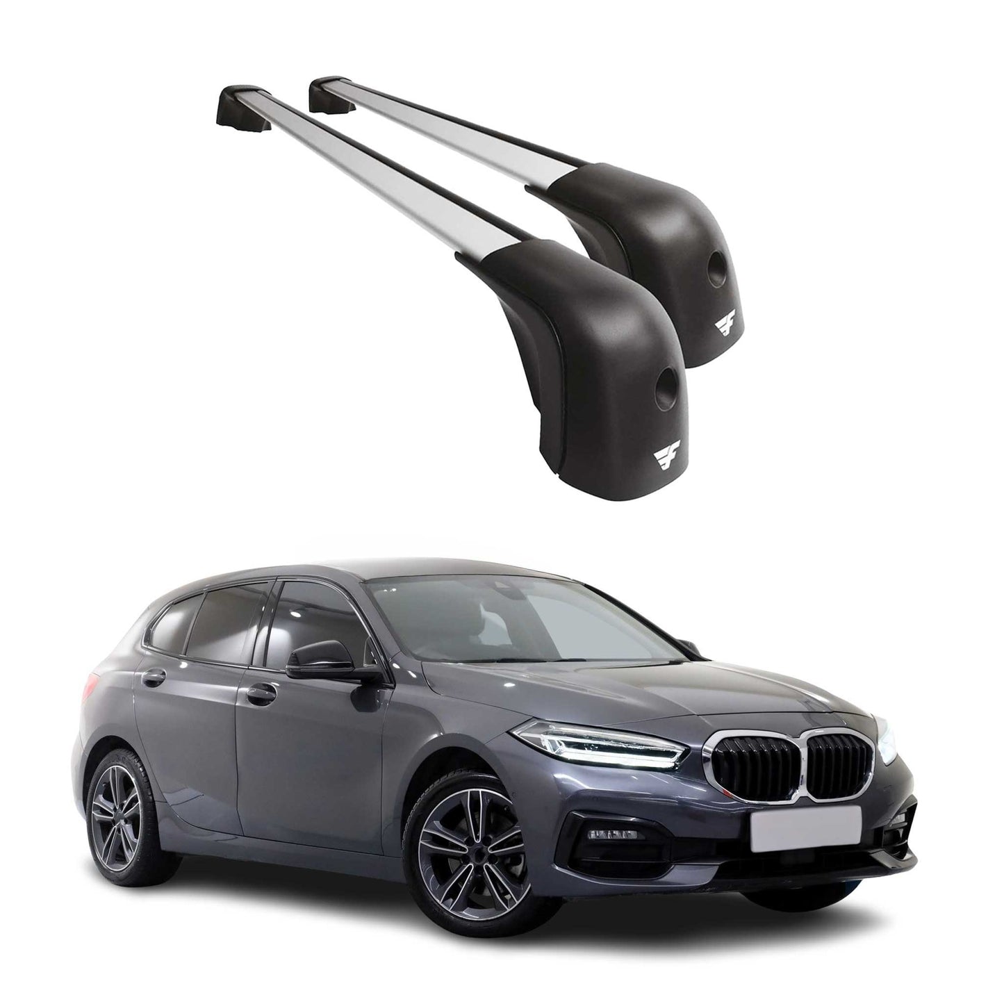 2019-2024 BMW 1 Series F40 Roof Racks Cross Bars Silver