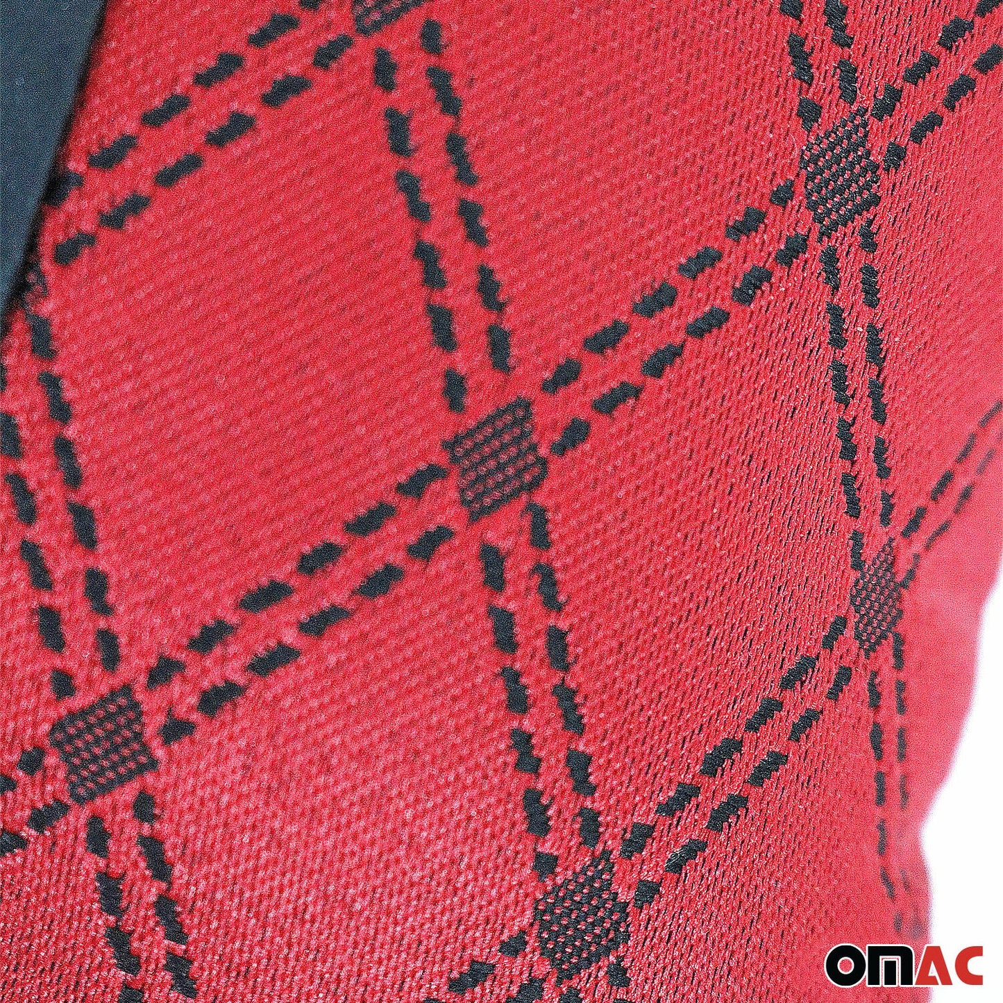 OMAC 1x Car Seat Neck Pillow Head Shoulder Rest Pad Fabric PU Leather Red with Black 96312-KS1