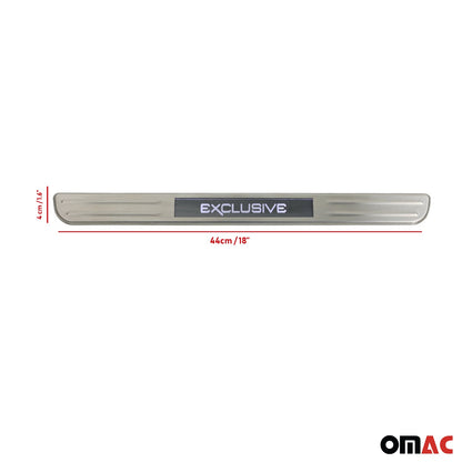 OMAC Door Sill Scuff Plate Illuminated for Honda Civic 2012-2015 Exclusive Steel 2x 34029696090LET