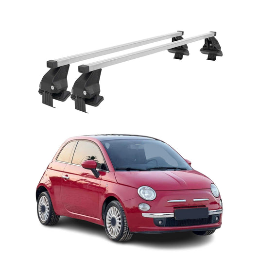 2012-2016 Fiat 500 4Door Roof Rack Cross Bars Silver