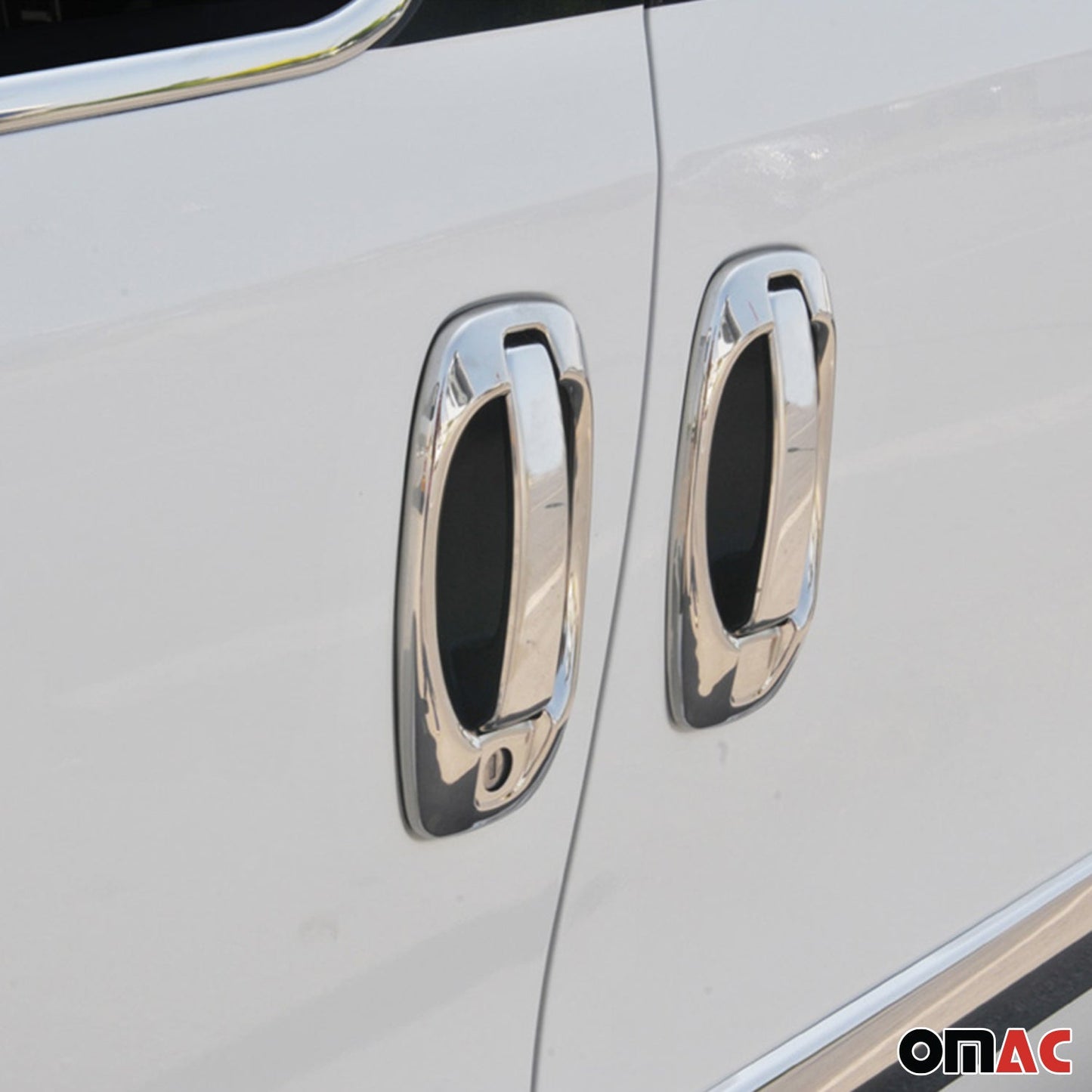 OMAC For Fiat Doblo 2010-2021 Chrome Door Handle Cover Trim S.Steel 4 Dr 8 Pcs U005874