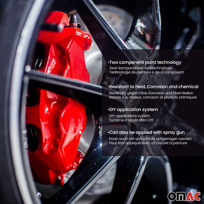 OMAC Brake Caliper Epoxy Based Car Paint Kit Texas Red Glossy High-Temp