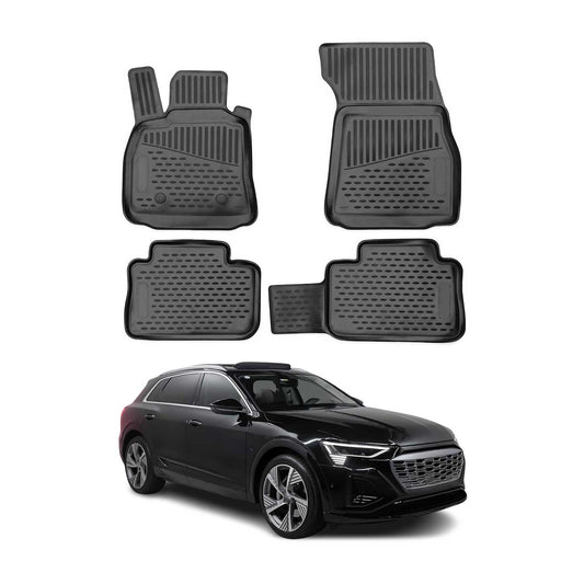 2019-2025 Audi Q8 e-tron Floor Mats Liners Full Set All Weather Black