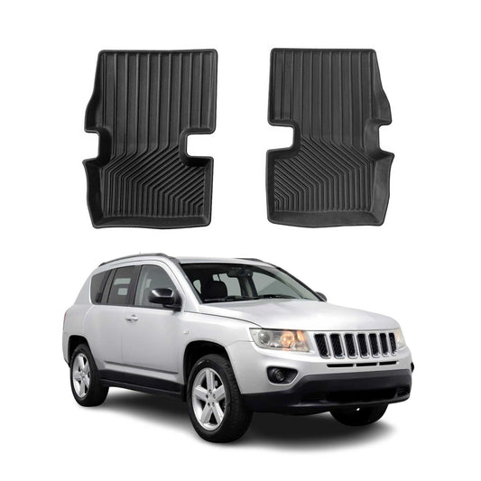 2007-2017 Jeep Compass Premium Floor Mats Liners Second Row Rear Black