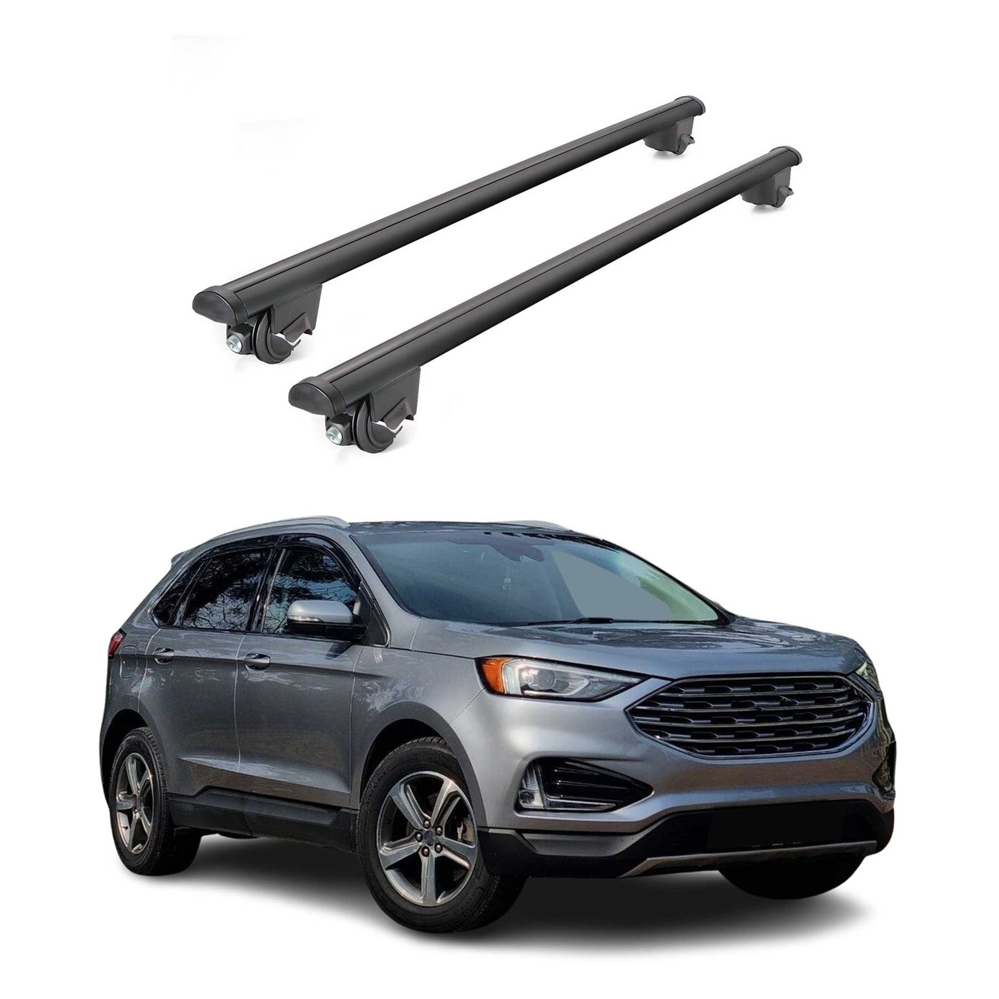2015-2019 Ford Edge Roof Rack Cross Bars Black