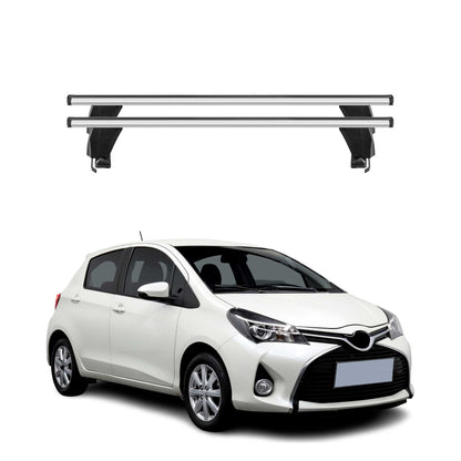 2013-2020 Toyota Yaris XP130 Smooth Roof Racks Cross Bars Carrier Silver Alu