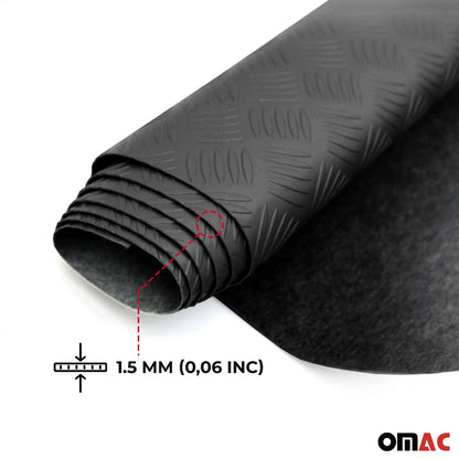 OMAC Rubber Truck Pickup Bed Liner Trunk Mat Trimmable Flooring Mat Black & Grey VRTG002430