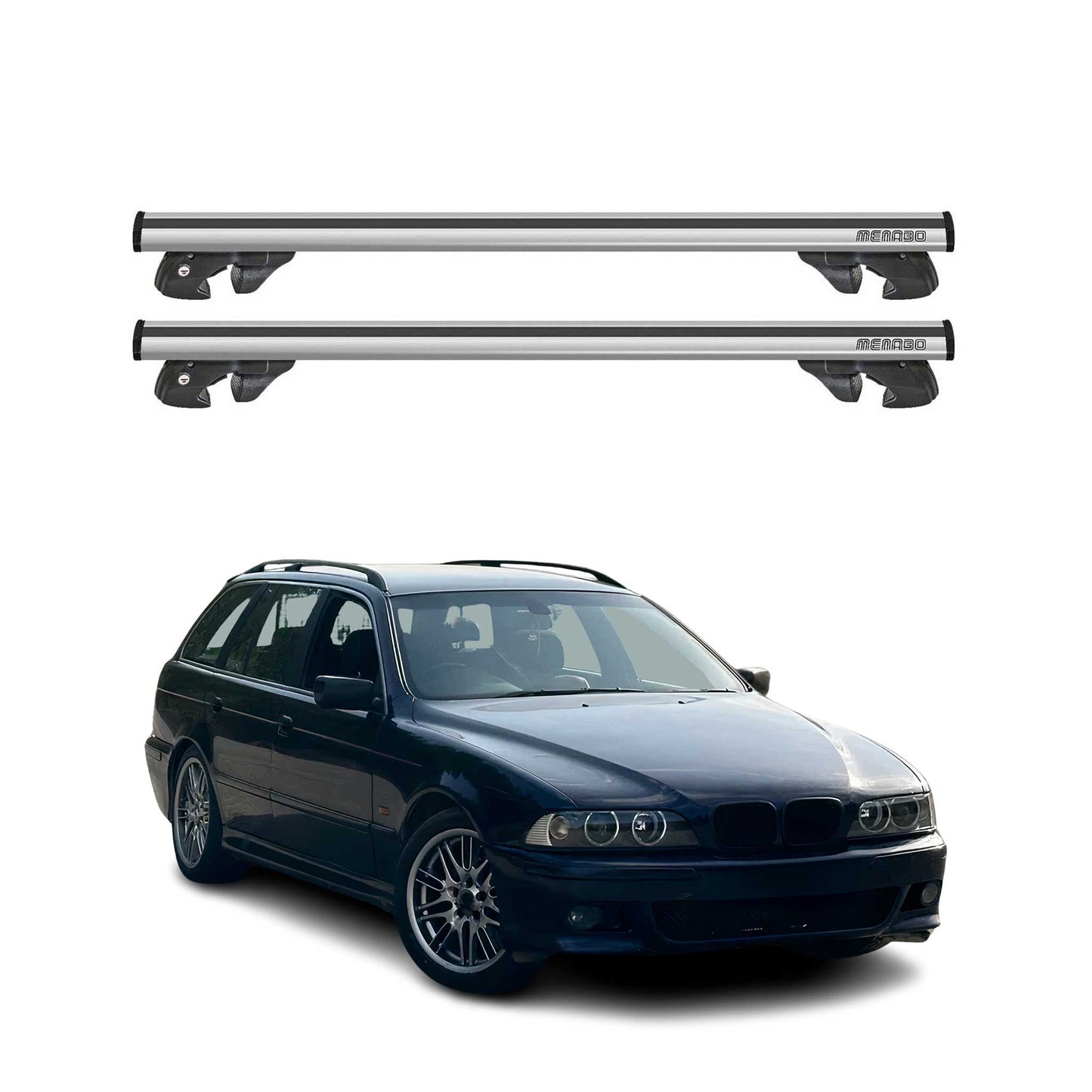 1997-2003 BMW 5 Series E39 Wagon Roof Rack Cross Bars Silver