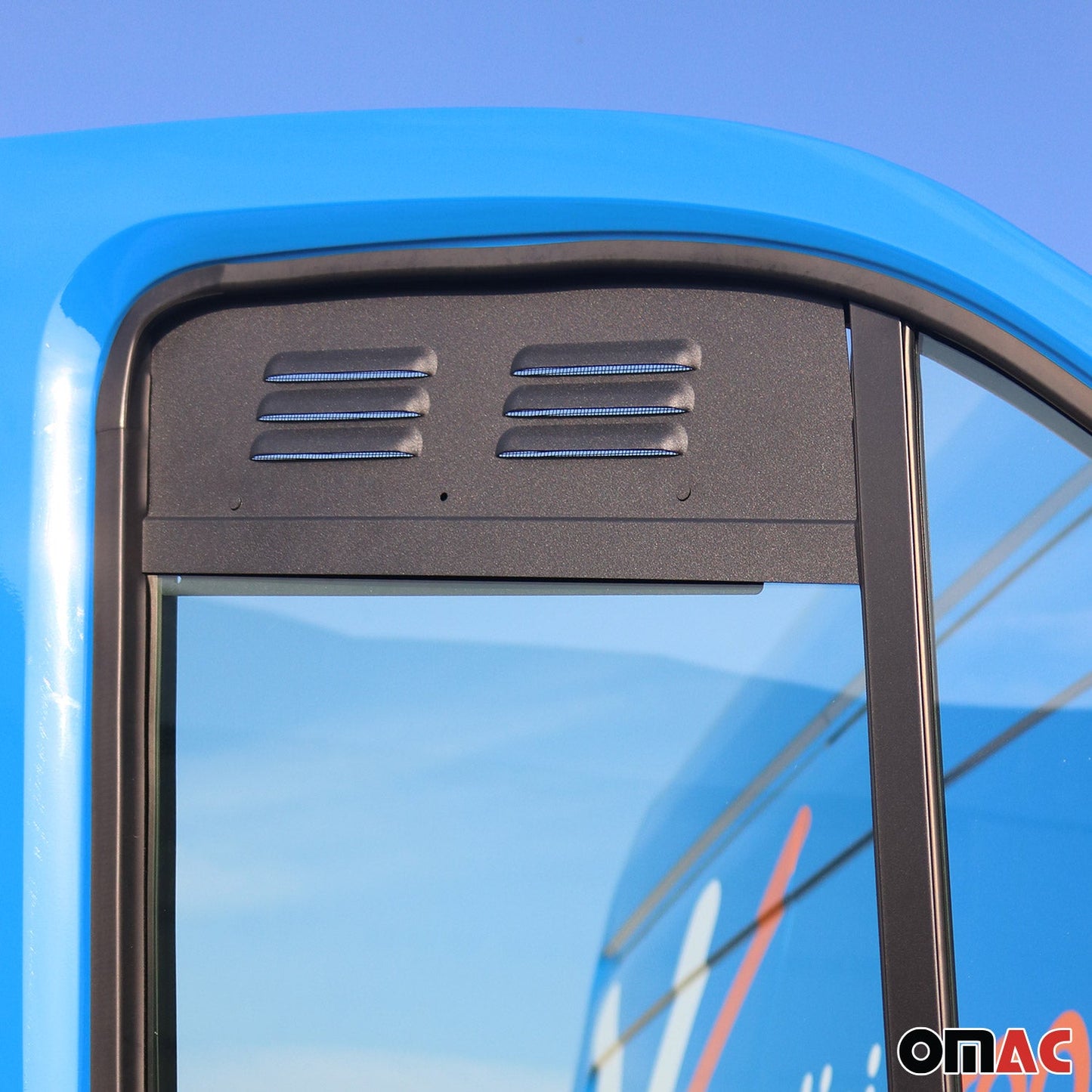 OMAC Car Ventilation Window Air Vent for Ford Transit 2015-2024 Aluminium Black 2Pcs 2626HM001