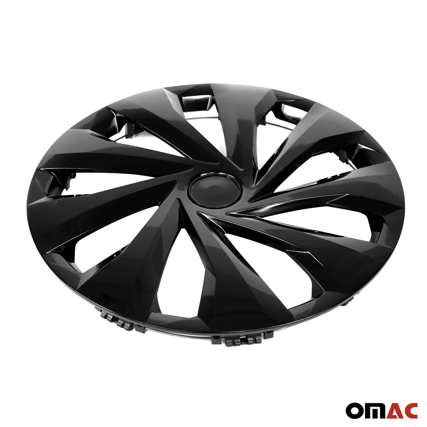 OMAC 15 Inch Wheel Rim Covers Hubcaps for Alfa Romeo Black Gloss G002448