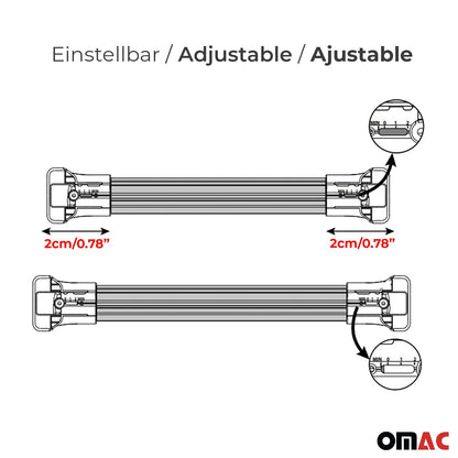 OMAC Custom Roof Rack Rails Cross Bars Set for Ford Escape 2013-2019 Gray 4 Pcs G003353
