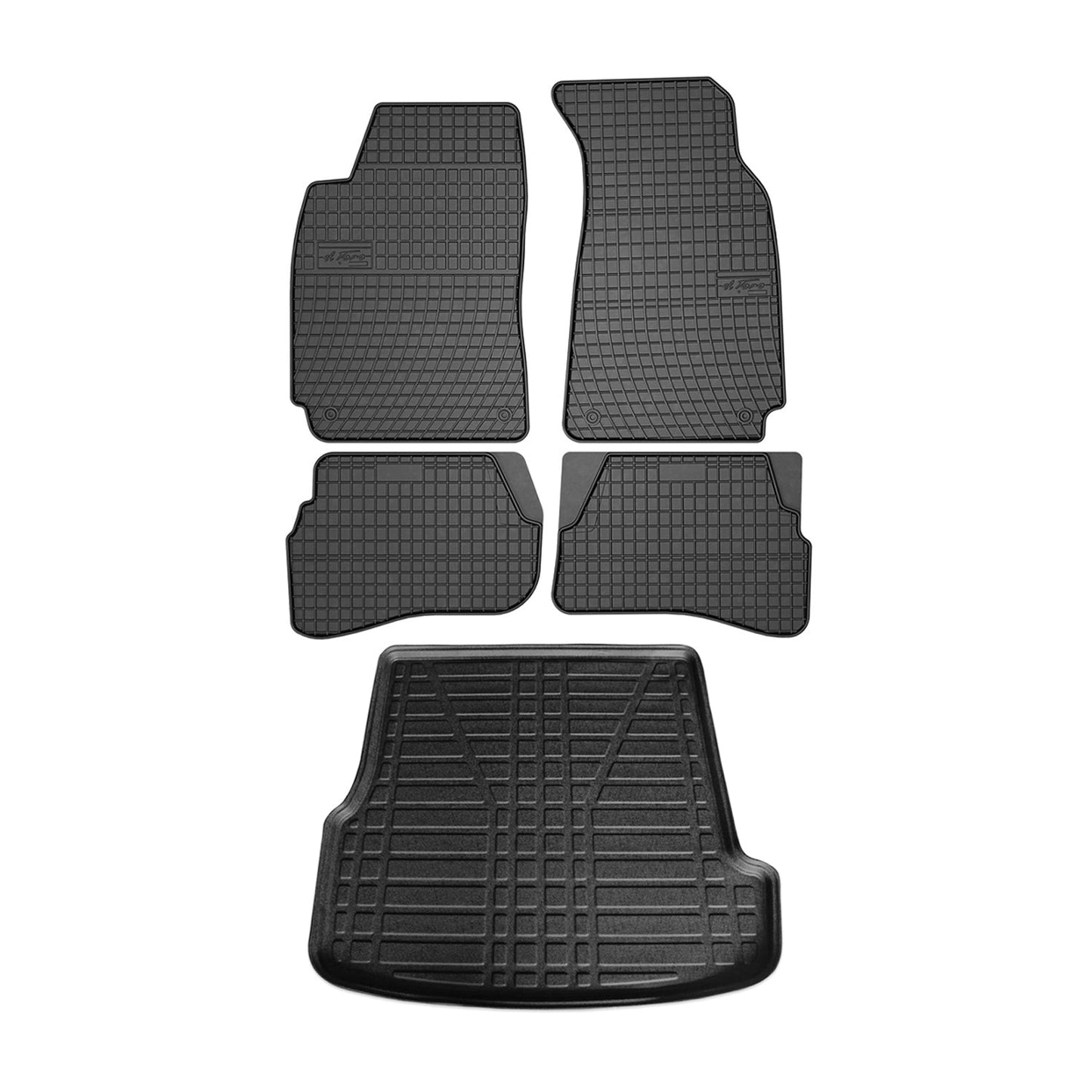 OMAC Floor Mats Cargo Liner Set for VW Passat B5.5 2002-2005 Black All-Weather TPE 7504YPS1-484