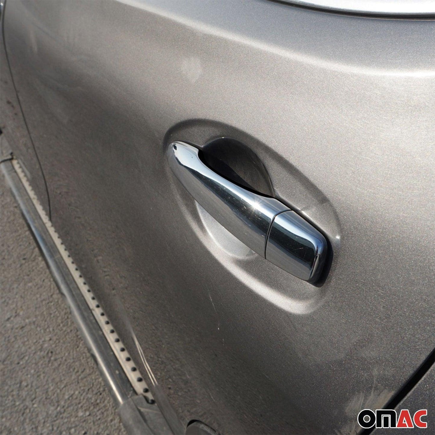 OMAC Car Door Handle Cover Protector for Nissan Rogue 2014-2023 Steel Chrome 8 Pcs 5023041