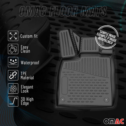 2007-2016 Volvo S80 Floor Mats Liners Full Set All Weather Black