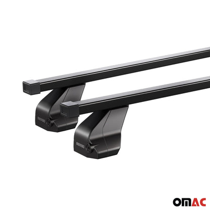 OMAC Fix Point Roof Racks Top Cross Bars for Hyundai Accent 2012-2017 Hatchback Black U026438