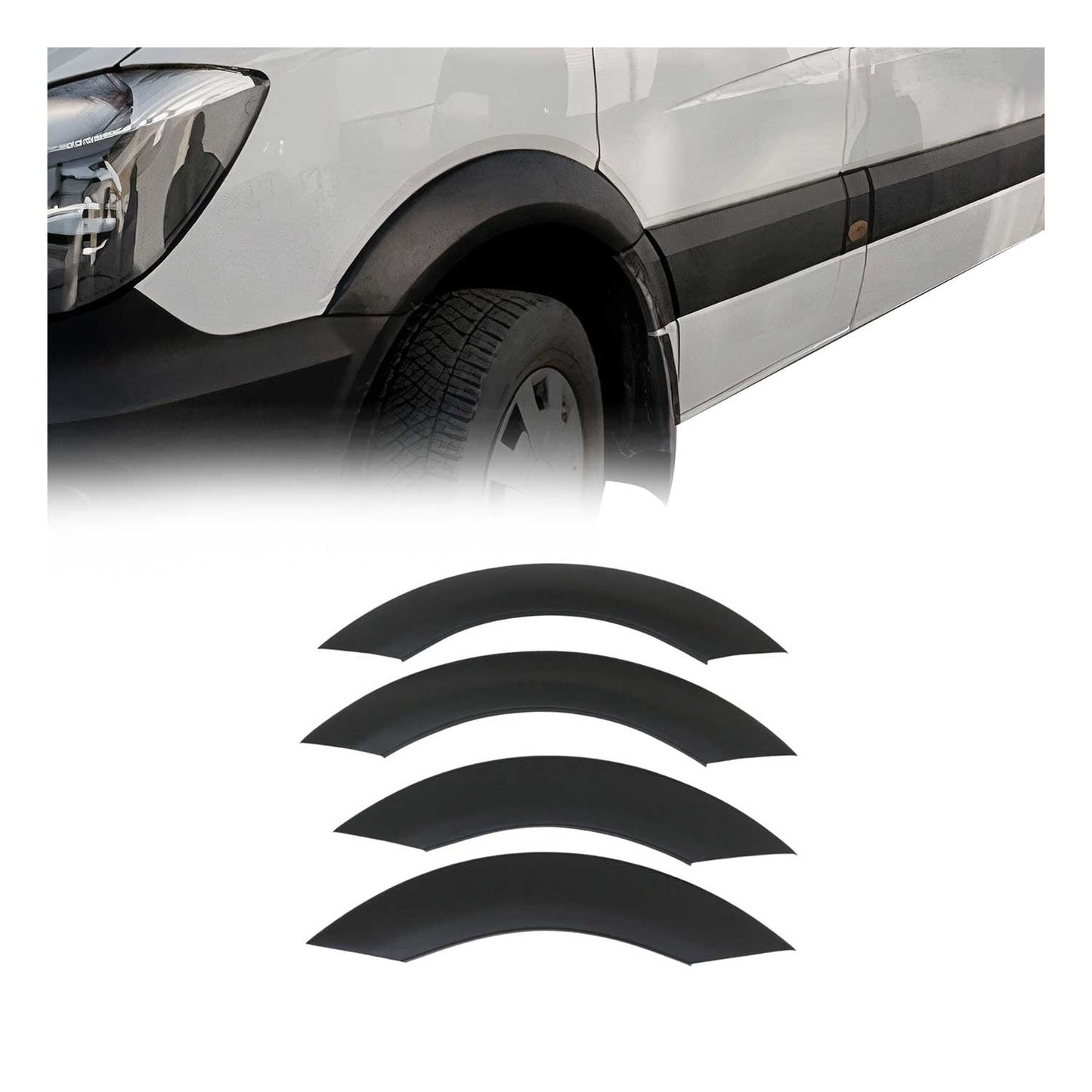 2006-2018 Mercedes Sprinter W906 Fender Flares Wheel Protector Black 4 Pcs