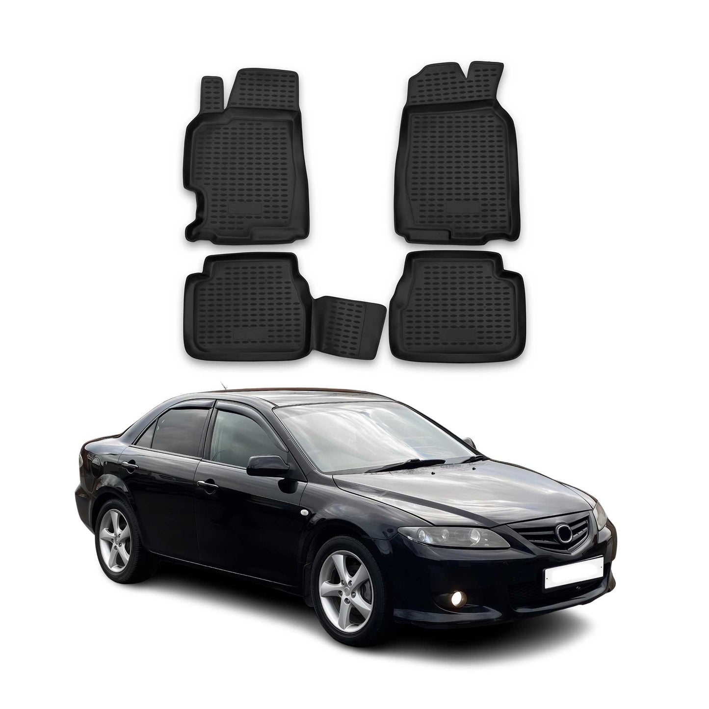 2003-2008 Mazda 6 Floor Mats Liners Full Set All Weather Black