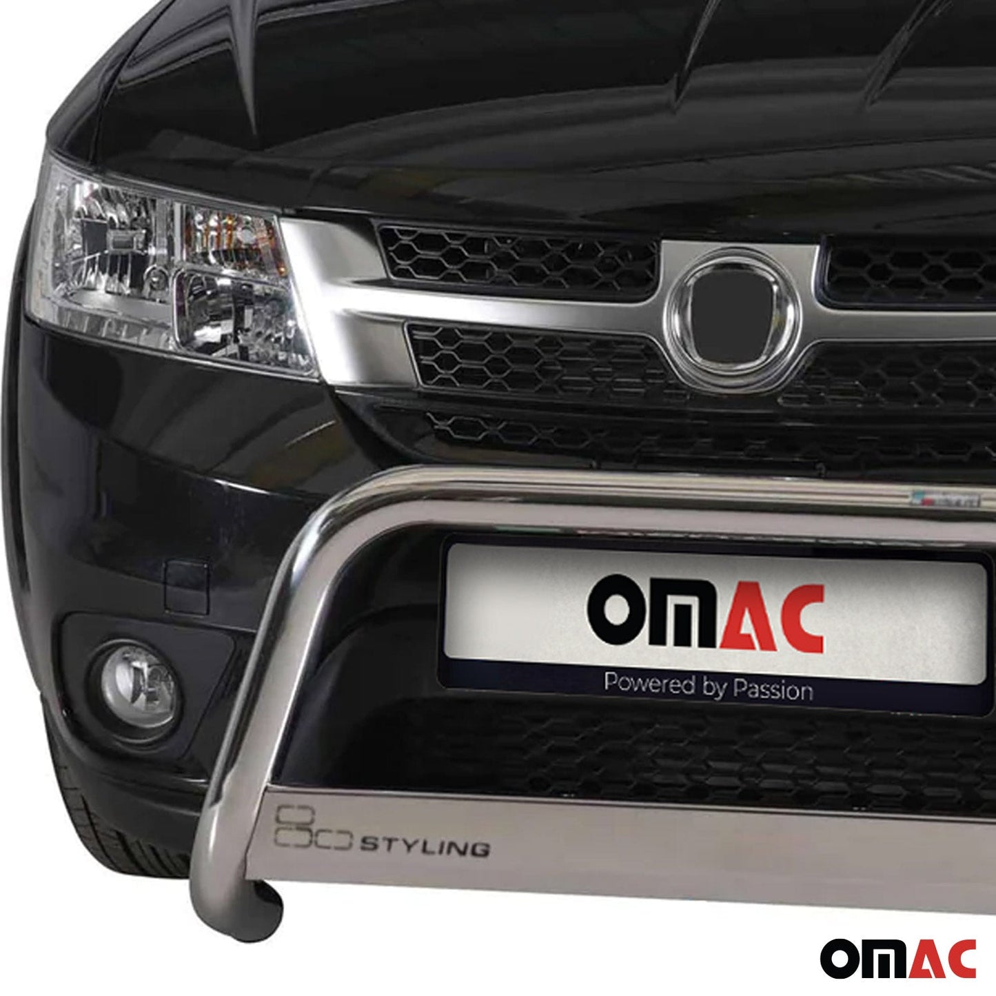 OMAC Bull Bar Push Front Bumper Grille for Dodge Journey 2011-2015 Silver 1 Pc 2528MSBB068