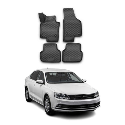 2011-2018 VW Jetta A6 Floor Mats Liners Full Set All Weather Black
