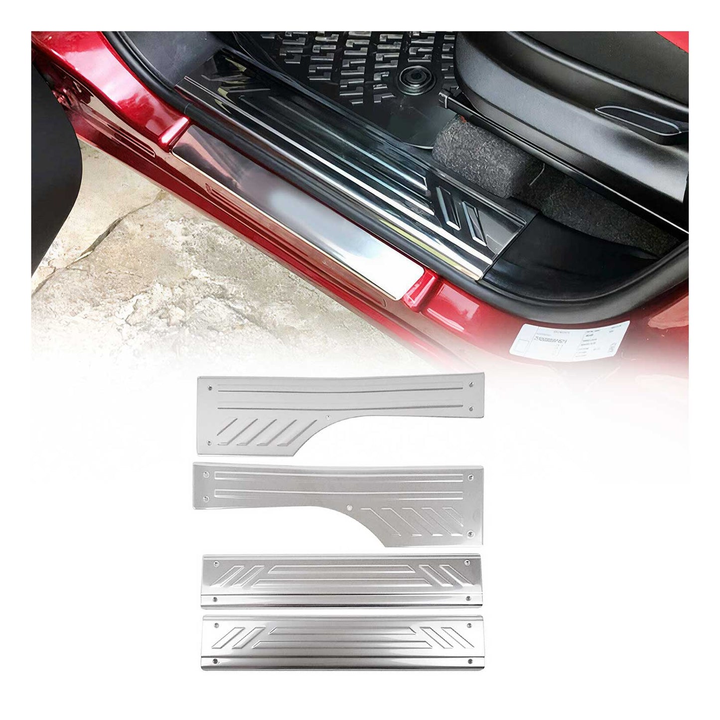 2015-2022 RAM ProMaster City Door Sill Scuff Plate Scratch Protector 2015-22 Stainless Steel 4x