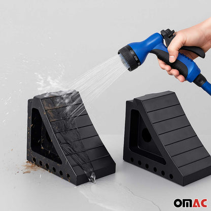 Wheel Tire Chock Blocks Heavy Duty Solid Ribbed Rubber Car Truck & Trailer