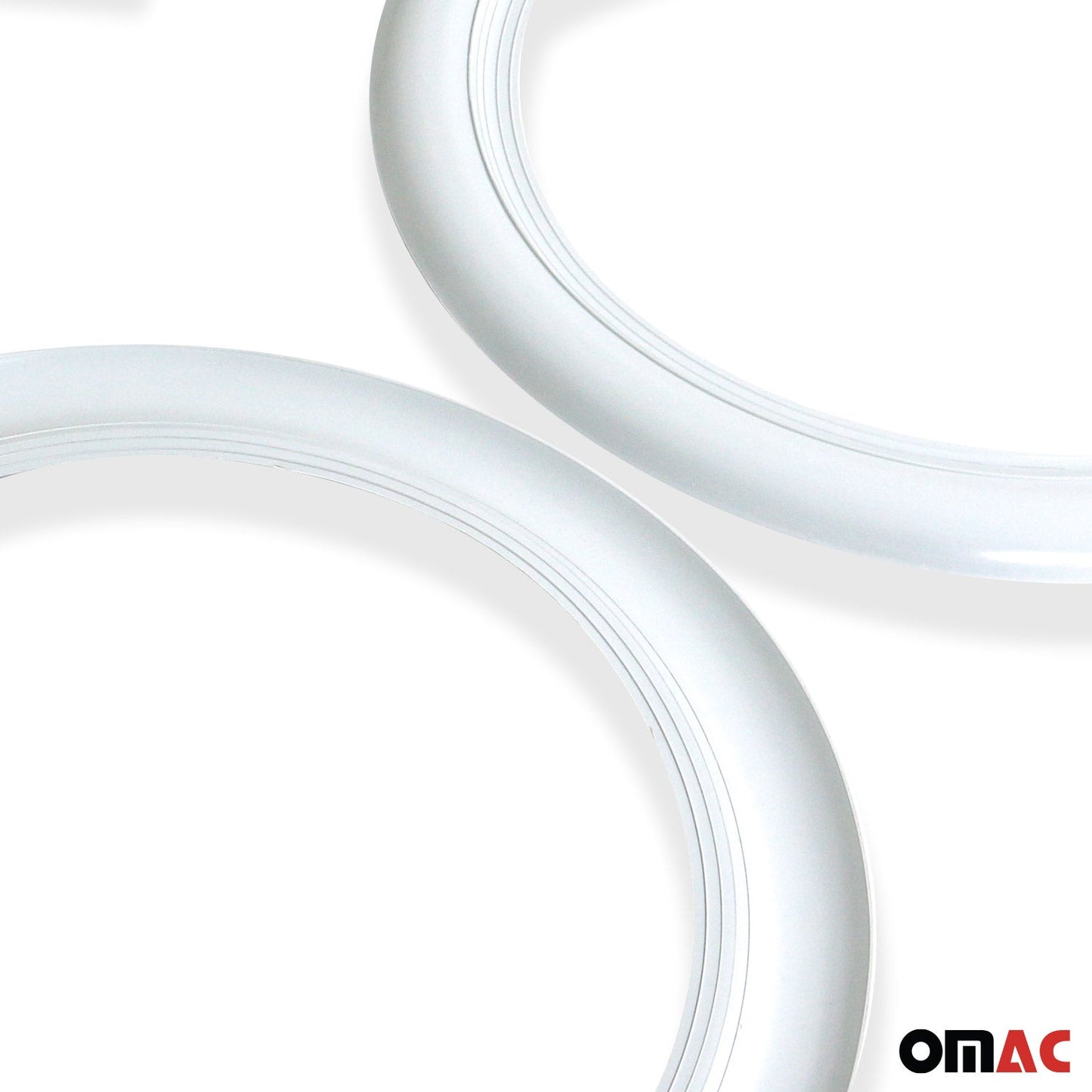 OMAC 15" Rims Portawalls White Wall Tire Insert Trim Sidewall Set of 4 Pcs 96TW015W