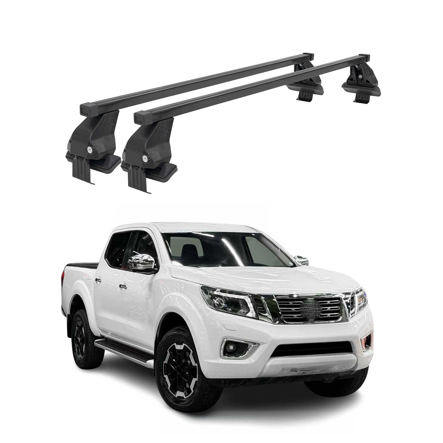 2016-2020 Nissan NP300 Navara Roof Rack Cross Bars Black