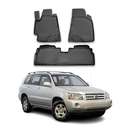 2001-2007 Toyota Highlander Floor Mats Liners Full Set All Weather Black