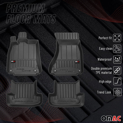 2008-2016 Audi A5 Coupe Cabrio Premium Floor Mats Liners Full Set All Weather Heavy Duty