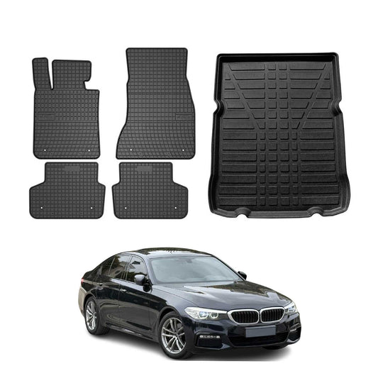 2019-2024 BMW 5 Series G30 Sedan 2017-2023 / M5 F90 Floor Mats & Cargo Liner Full Set All Weather
