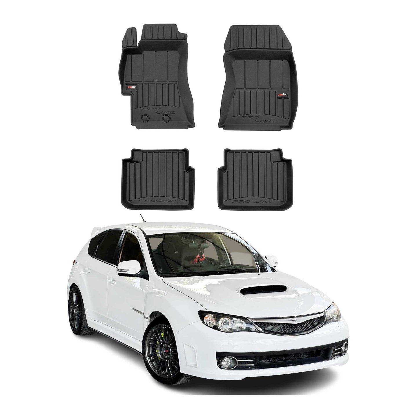 2008-2014 Subaru Impreza WRX Premium Floor Mats Liners Full Set All Weather Heavy Duty