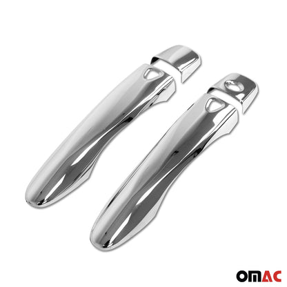 OMAC Car Door Handle Cover Protector for Nissan Micra 2016-2022 Steel Chrome 4 Pcs 5036042