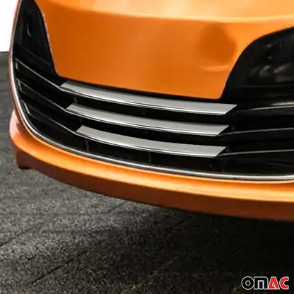 2012-2017 Hyundai Veloster Front Bumper Grill Trim Molding Stainless Steel Silver 3Pcs