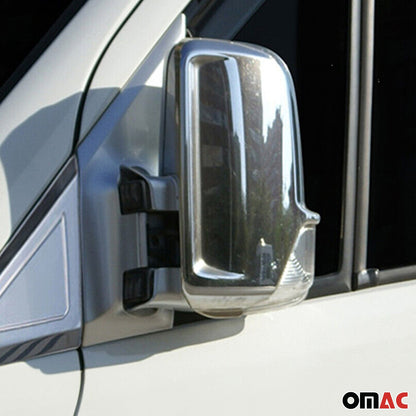 OMAC Side Mirror Cover Caps Fits Mercedes Sprinter W906 2010-2018 Chrome Silver 2 Pcs 4724112