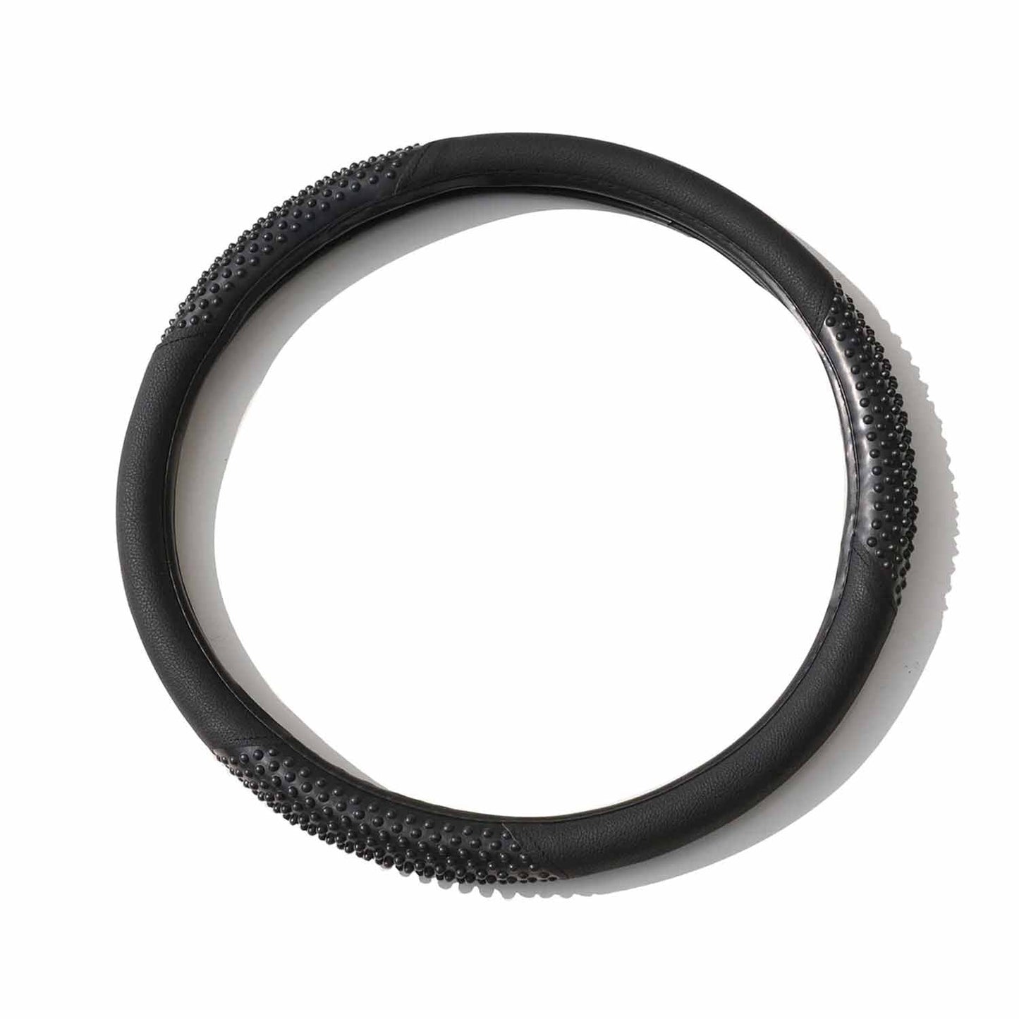 14.5-15.5’’ Steering Wheel Cover Black Leather Breathable Anti-slip