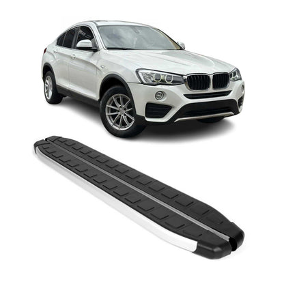 2015-2018 BMW X4 F26 Running Boards Side Steps Silver & Black